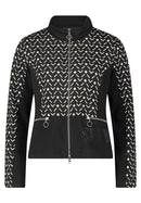Stand Up Graphic Jacket - Black/beige