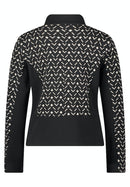 Stand Up Graphic Jacket - Black/beige