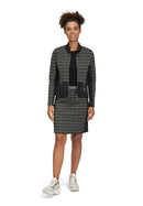 Stand Up Graphic Jacket - Black/beige