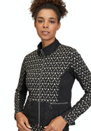 Stand Up Graphic Jacket - Black/beige