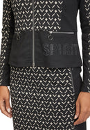 Stand Up Graphic Jacket - Black/beige