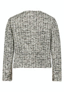 Round Neck Blazer - Black/taupe