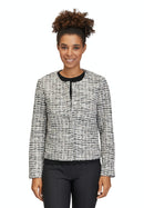 Round Neck Blazer - Black/taupe
