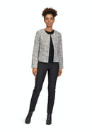 Round Neck Blazer - Black/taupe