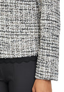 Round Neck Blazer - Black/taupe