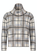 Large Collar Check Jumper - Patch Grey/taupe