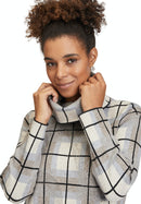Large Collar Check Jumper - Patch Grey/taupe