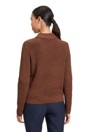 Zip StandUp Collar Cardigan - Brandy