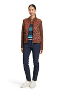 Zip StandUp Collar Cardigan - Brandy