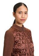 Zip StandUp Collar Cardigan - Brandy
