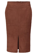 Faux Leather Skirt - Brandy