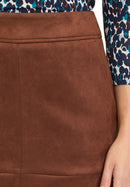 Faux Leather Skirt - Brandy