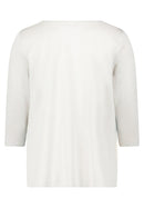Graphic 3/4 Sleeve Blouse - Beige/petrol