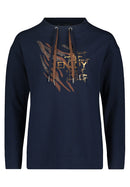 Drawstring Sweatshirt - Patch Dark Blue/brown