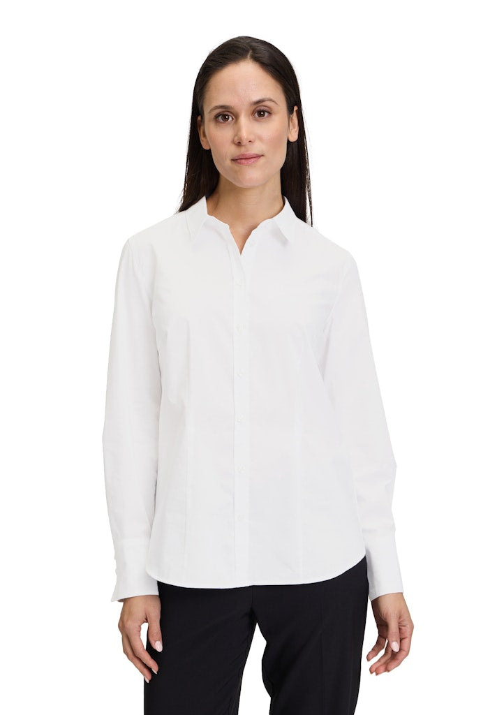 Plain Long Sleeve Blouse - Bright White