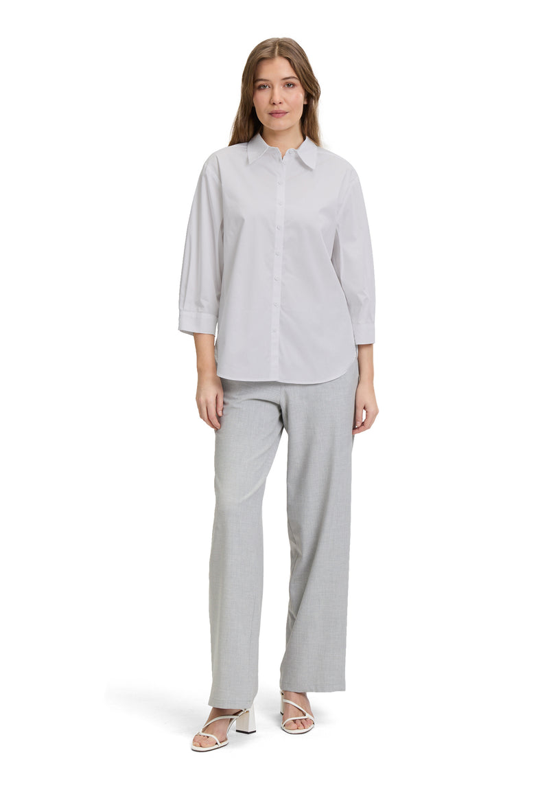 3/4 Sleeve Casual Blouse - Bright White