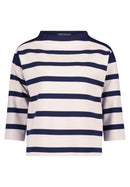 Striped Turtle Neck Sweat - Nature/dark Blue
