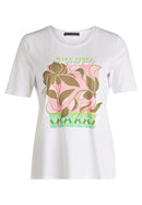 Placement Print T-Shirt - Patch White/green