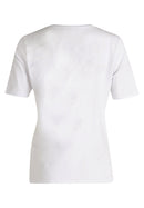 Placement Print T-Shirt - Patch White/green