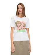 Placement Print T-Shirt - Patch White/green