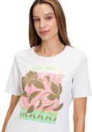 Placement Print T-Shirt - Patch White/green