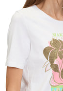 Placement Print T-Shirt - Patch White/green