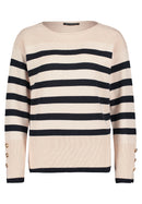 Bateau Neck Striped Jumper - Patch Nature/dark Blue