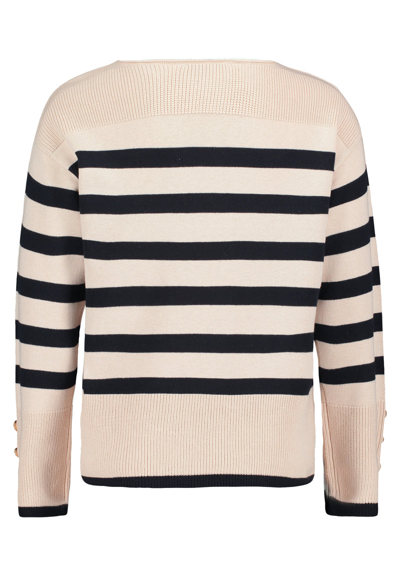 Bateau Neck Striped Jumper - Patch Nature/dark Blue