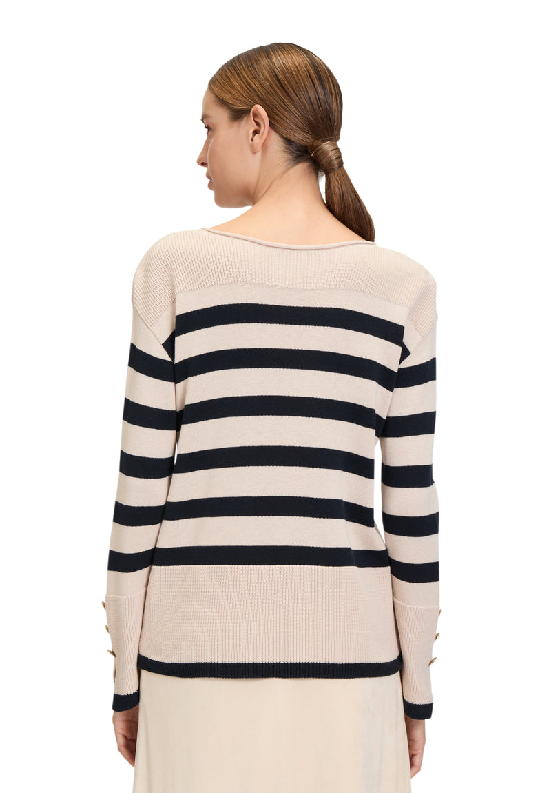 Bateau Neck Striped Jumper - Patch Nature/dark Blue