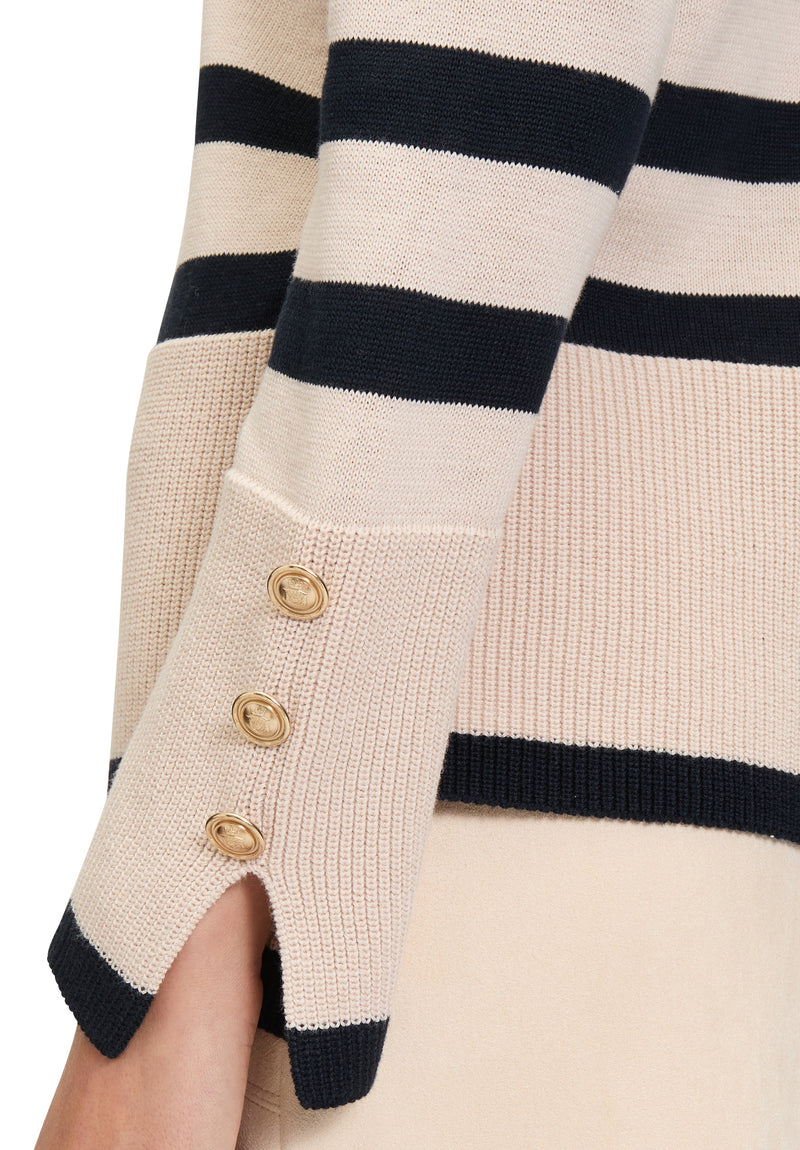 Bateau Neck Striped Jumper - Patch Nature/dark Blue