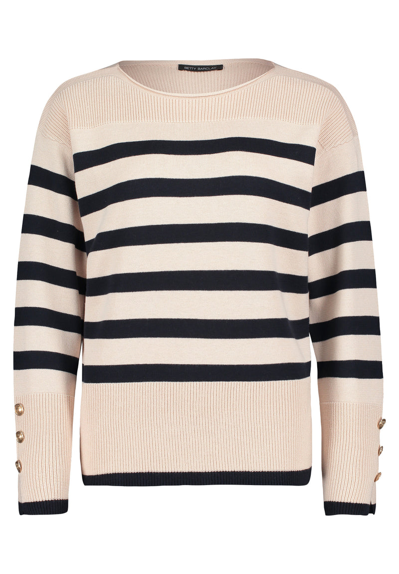 Bateau Neck Striped Jumper - Patch Nature/dark Blue