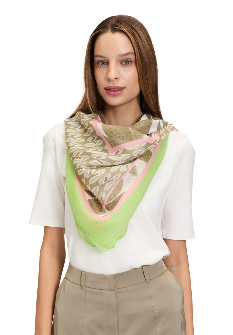 Floral Print Scarf - Khaki/nature