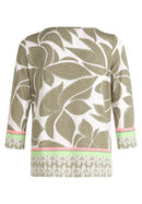 Betty Barclay Print 3/4 Sleeve Top - Khaki/green