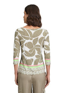 Betty Barclay Print 3/4 Sleeve Top - Khaki/green