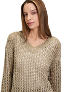 3/4 Sleeve V Neck Jumper - Soft Olive