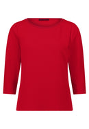 3/4Sleeve Round Neck Jumper - Red Scarlet