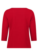 3/4Sleeve Round Neck Jumper - Red Scarlet