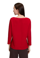 3/4Sleeve Round Neck Jumper - Red Scarlet