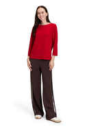3/4Sleeve Round Neck Jumper - Red Scarlet