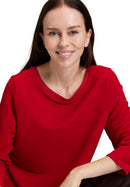 3/4Sleeve Round Neck Jumper - Red Scarlet