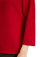 3/4Sleeve Round Neck Jumper - Red Scarlet
