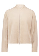 Plain Zipped Cardigan - Bright Taupe