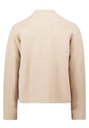 Plain Zipped Cardigan - Bright Taupe