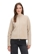 Plain Zipped Cardigan - Bright Taupe