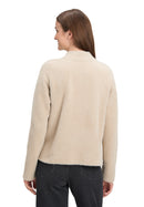 Plain Zipped Cardigan - Bright Taupe