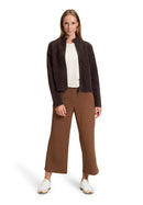 Plain Zipped Cardigan - Light Maroon