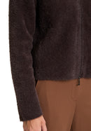 Plain Zipped Cardigan - Light Maroon