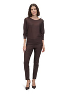 7/8 Length Plain Trouser - Light Maroon