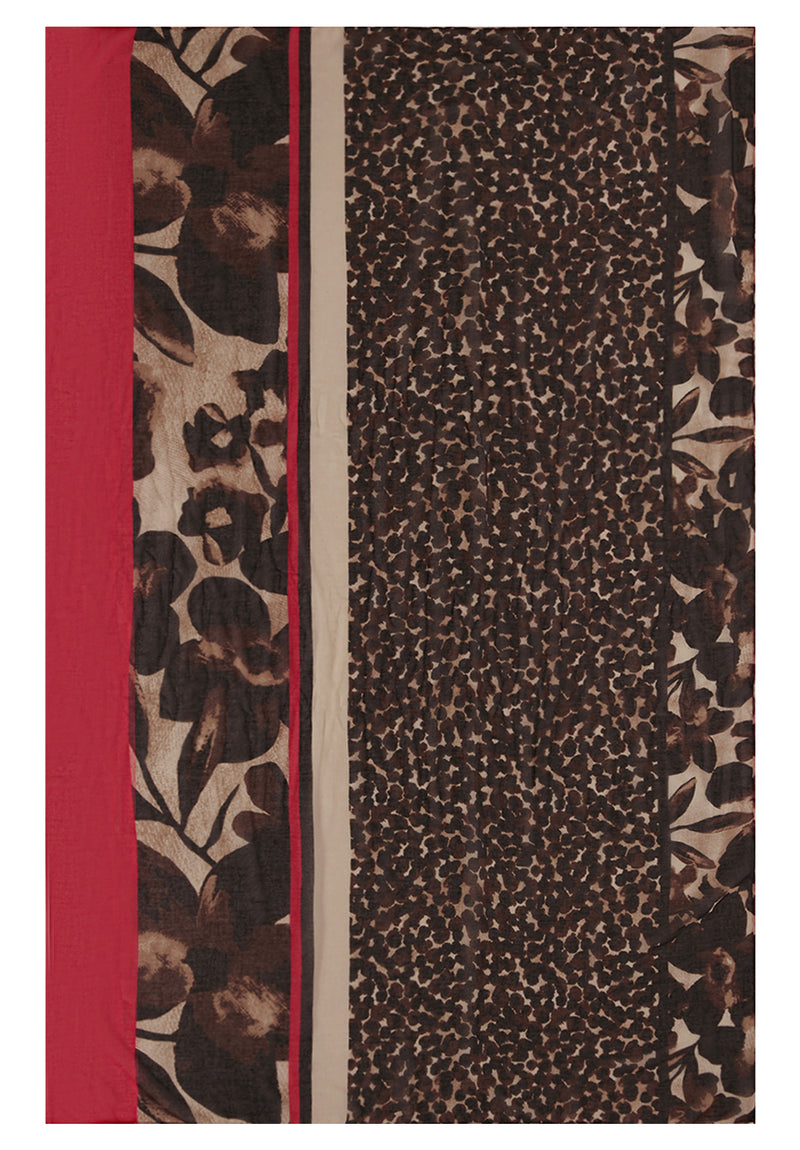 Print Scarf - Brown/red