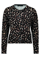 PolkaDot RoundNeck Cardigan - Brown/beige